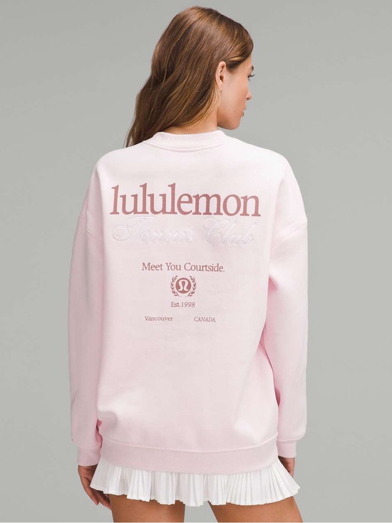 lululemon athletica Tops - Lululemon Heavyweight Fleece Pullover Tennis Club Strawberry Milkshake Small/Med
